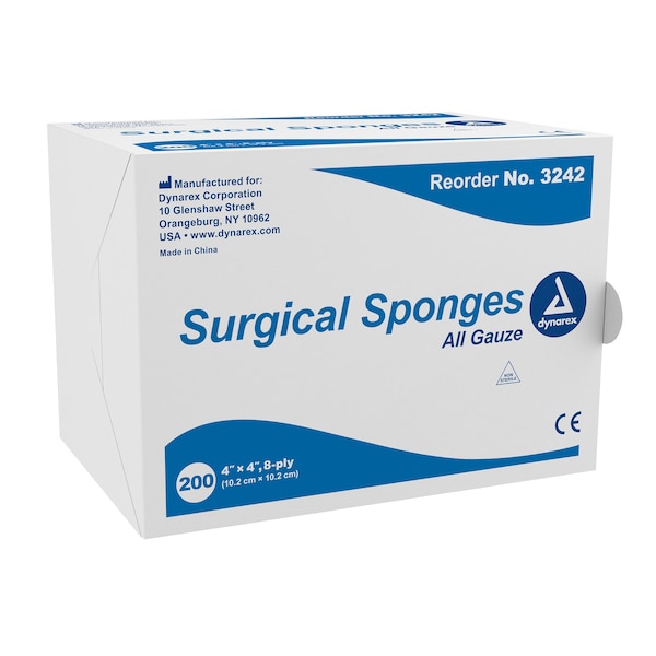 Dynarex Gauze Sponge, 4 x 4 Inch, 8-Ply, 200PK 3242 - main